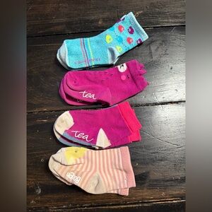 Girls mixed brand 4 pair sock bundle- 2 tea, mini boden, Carhartt
